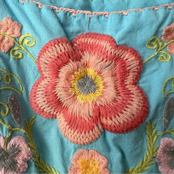 Vintage Sister Mary Baby Doll Embroidered Floral Boho Top 100% Cotton Size S - Picture 7 of 9